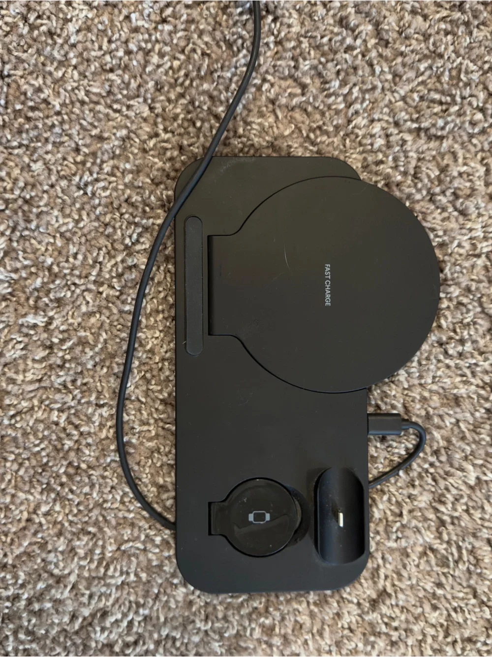 3-in-1 Fast Charge Wireless Charging Stand - Black